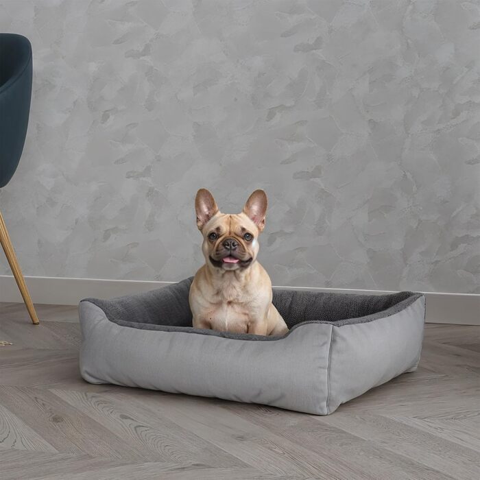 Лежанка для тварин Hundehütte Love - італійська постільна білизна, сірий, 62x50x17 см