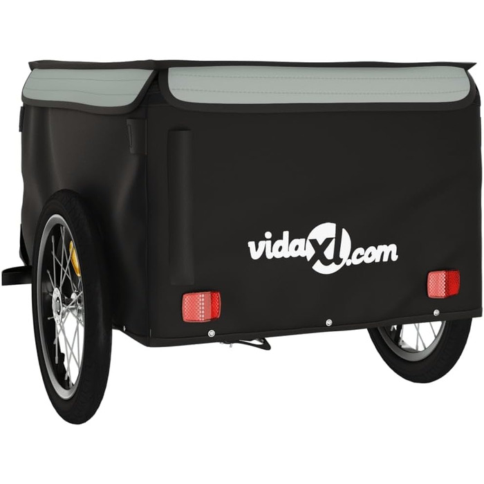 Причіп для собак, велосипедний причіп, причіп для бігу: чорний та сірий, 45 кг, сталь, легка збірка, універсальний