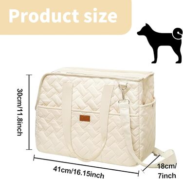 Сумка-переноска для собак та котів до 5 кг, сумочка для цуценят з регульованим поводком - 41x18x30 см