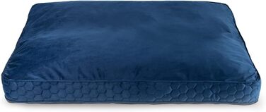 Крісло-ліжко для собак XL | М'яке ліжко з Memory Foam | Підстилка для великих собак | Практичне та зручне ліжко для собак | Імітація замші | Розмір XXL: 100 x 120 см, Колір: Темно-синій (Вельвет)
