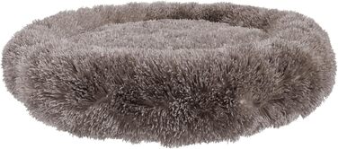 Кругле ліжко для собак Benno® BALU 70x70x16 см, кавовий колір, м'яке ліжко з поліестеру, з поліпропіленовою начинкою, миється, з неслизьким дном, з іграшкою-кісткою