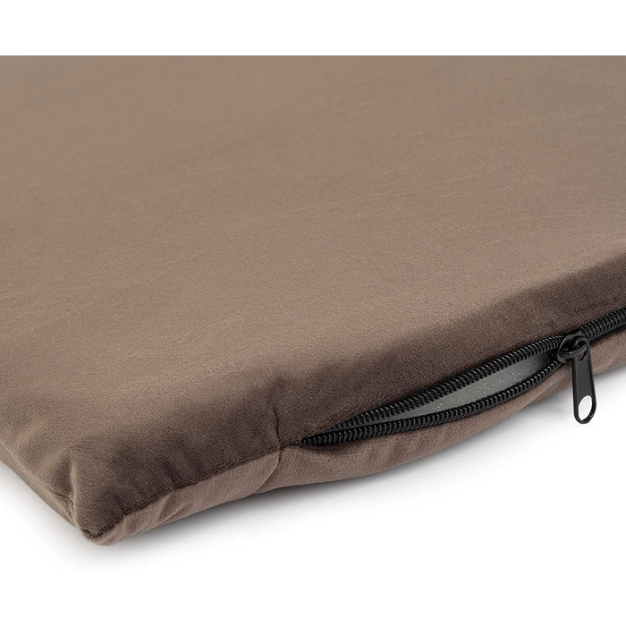 Ліжко для собак XL, велюр коричневий, 100 x 79 x 22 см | З м'яким вкладишем | Софа для великих собак