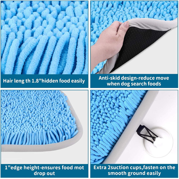 Килимок для собак-шукачів, інтелектуальна іграшка, блакитний, 43x53 см, миється, не ковзає