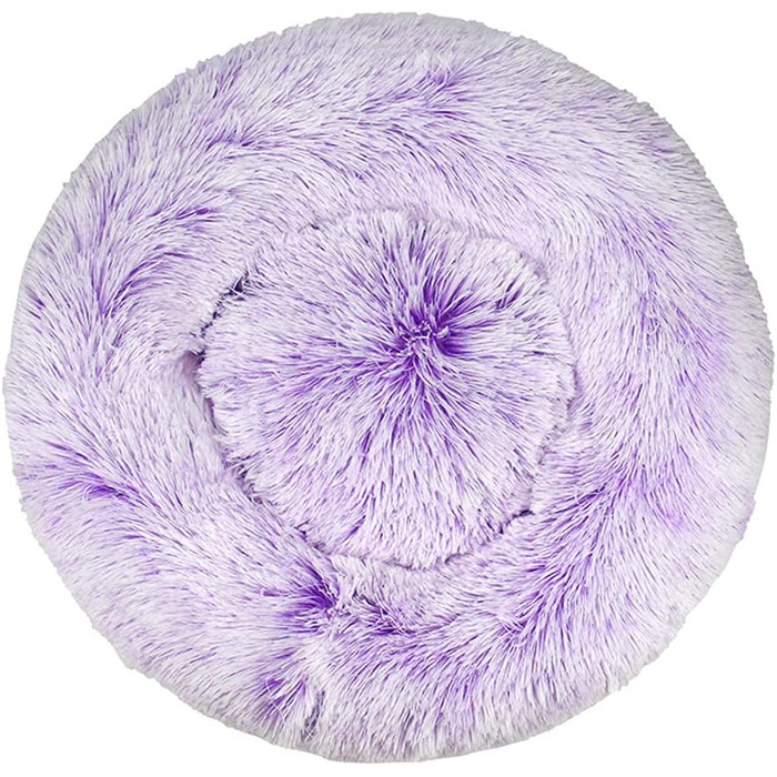 Кругле ліжко для собак та котів Chickw1, тепле м'яке ліжко-пончик, зручне та миється, не слизьке, для маленьких, середніх та великих собак (40 см, градієнт фіолетового)