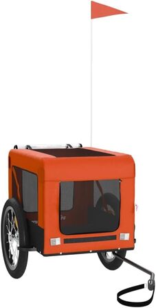 Причіп для велосипеда для собак Оранжево-чорний, Oxford-тканина та залізо, LH41939