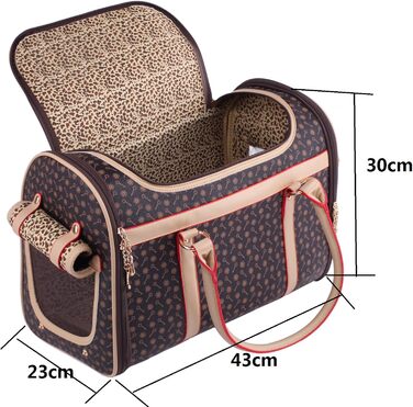 Транспортна сумка для собак та котів BELLAMORE GIFT, 43x30x23 см, для тварин вагою до 5 кг