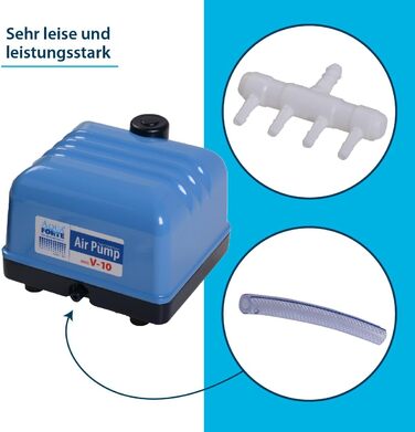Повітряний насос AquaForte Hi-Flow V-30 з аераційною пластиною 20 см, підключення 9 мм