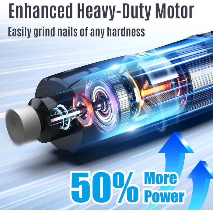 Електричний шліфувальник для собак та котів Casfuy Neue – 6 швидкостей, 2 LED, тиха робота, 7 годин роботи