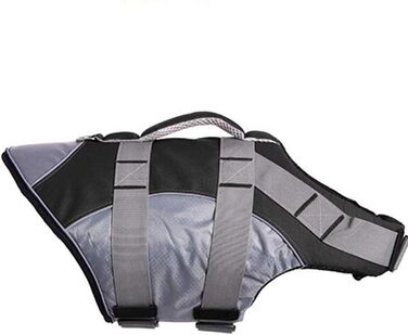 Спасальний жилет для собак PJDDP, чорний, L. Жилет для плавання з надмірною плавучістю та рятувальним руків'ям.