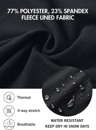 Брюки для їзди верхи Baleaf для жінок та дівчаток, зимові, утеплені, з підкладкою, водонепроникні, з кишенею для телефону, чорні, розмір M