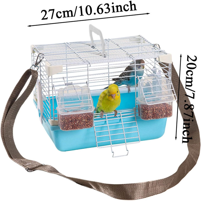 Транспортна переноска для птахів Vogeltransportbox з ручкою та міцними аксесуарами для хвилястих папужок, птахів-голубів та блакитних ара