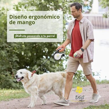 Висувна поводок для собак, 3 м, для малих, середніх та великих собак, ергономічна ручка, до 15 кг, розмір S, червоний