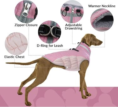 Теплий зимовий одяг для собак XS: теплий пуловер, куртка, жилетка для чихуахуа та інших маленьких порід (рожевий)