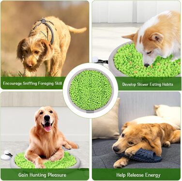 Schnüffelmatte для собак POPETPOP: миюча, з присосками, килимок для корму, великий/маленький, зелений (42 см)