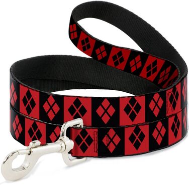 Повідок для собак Buckle-Down Harley Quinn, червоно-чорний, 4 фути, 2,5 см