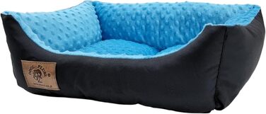 Ліжко для собак Odolplusz: корзина, диван, ліжко для маленьких собак. З силіконовими кульками, гіпоалергенне, 50x40 см (чорний + м'який блакитний)
