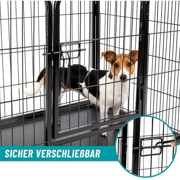 VOSS.PET Вольєр для цуценят XXL з ванною, огорожа для тварин, вольєр для дрібних тварин 108x73x70 см