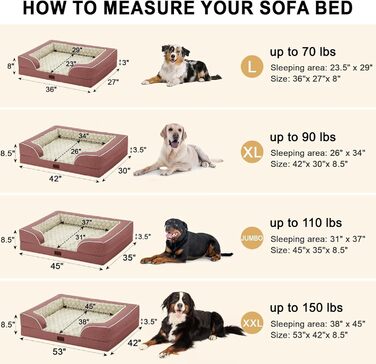 Ортопедичне собаче ліжко XXL, вологостійке, з піною Memory Foam, для великих собак, 134 x 107 см, з неслизьким дном та піною-гофрою, колір темно-зелений (45 x 35 см, рожевий)