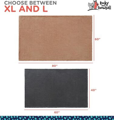 Лежак для собак Rocky and Snowball RS, тауп, 60x80 см
