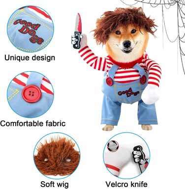 Костюм на Хелловін для собак, одяг для домашніх тварин, жахливий костюм для собак, вечірковий одяг для собак, для середніх та великих собак XL