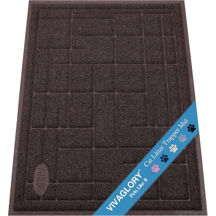 Килимок для котячого туалету VIVAGLORY, 90х60 см, сірий. Килимок для котячого лотка, миючий, з підкладкою, для збору наповнювача.
