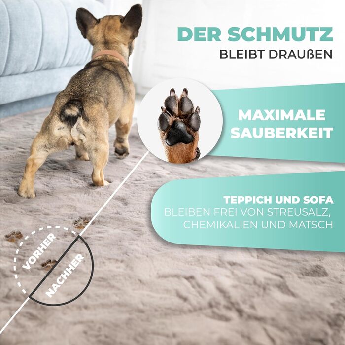 Очисник для лап тварин Maggie & Cooper (L, зелений) | для чистих лап | з мікрофібровою рукавичкою | 2 розміри | придатний для миття в посудомийній машині | м'які щітки