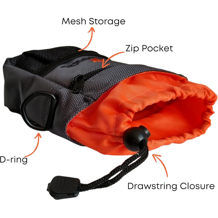 Сумка для ласощів Sweetie для прогулянок та тренувань: з тримачем для пакетів, складною мискою та безкоштовним клікером – ідеальний набір для цуценят. Замкнення на шнурку