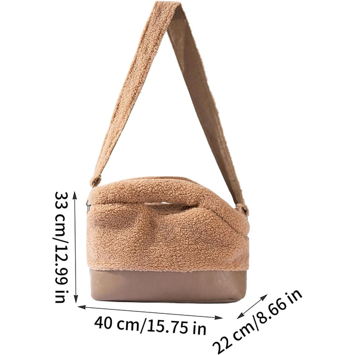 Трагеція для маленьких домашніх тварин, водонепроникна та тепла, з ременем безпеки, для собак та котів, для малих та середніх порід, для зимового відпочинку, подорожей та покупок (колір: коричневий)