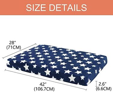 Лежанка для собак EMPSIGN, м'яка подушка для песиків, підходить для клітки, водовідштовхувальна, знімний та пральний чохол, розмір XL (107x71x6.6 см), колір блакитний