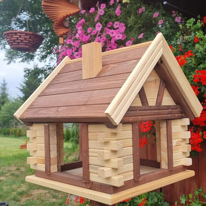 Дерев'яний годівничка для птахів VOGELHAUS, коричнева/натуральна
