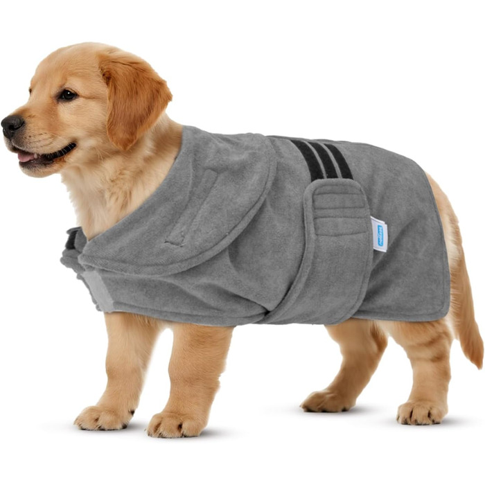 Рушник для собак та котів Nobleza Mikrofaer: швидко сохне, з клямками, 5 розмірів, м'який, сірий