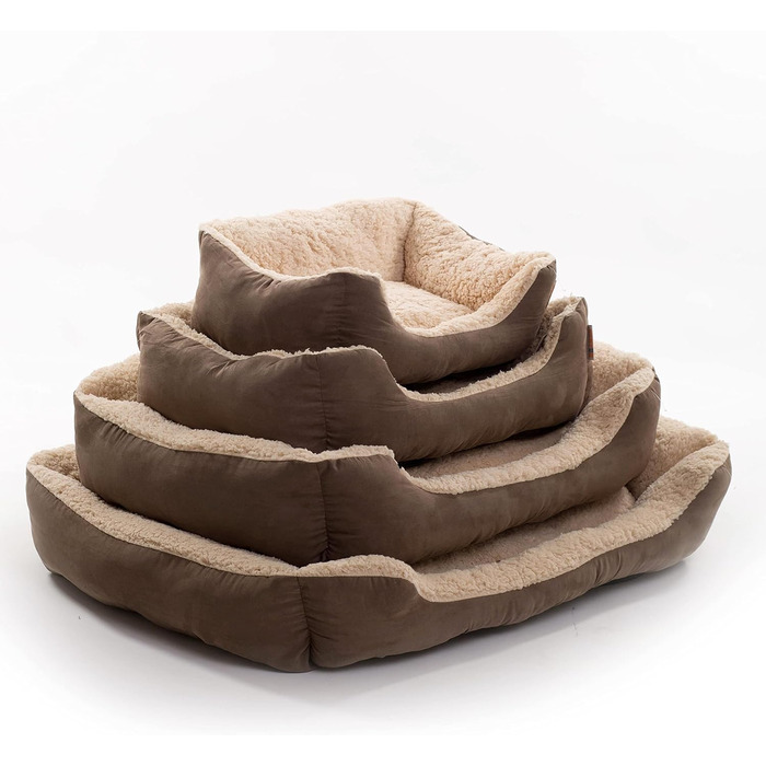 Крісло-ліжко для собак ESTEXO, м'яке, 75x60x19 см, коричневий/бежевий