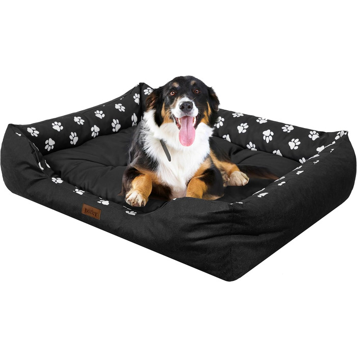 Ліжко для собак DOGGY, подушка для міні-собаки, чорне, 67x54 см, легке очищення, високі борти