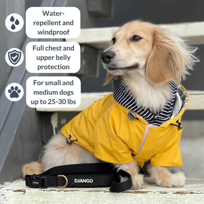 Водонепроникний дощовик для собак DJANGO Highland, оливковий, M (Medium), з капюшоном та отвором для шлейки