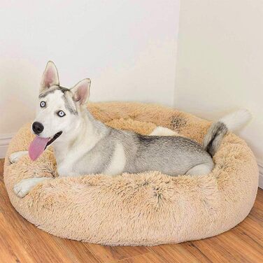 Ортопедичне кругленьке ліжко для собак XL: зручне, миюче, з memory foam. Підходить для великих собак (лабрадорів)