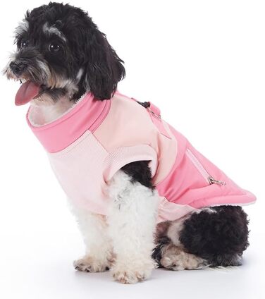 Водонепроникний зимовий пуховик для собак, тепла жилетка для малих та середніх собак, рожевий, розмір S