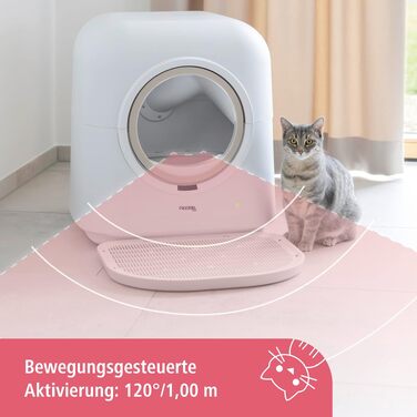 Автоматичний самоочисний лоток для котів Kerbl Pet Smart з Wi-Fi, керуванням через додаток та UV-стерилізацією, білий, 54x54x60 см