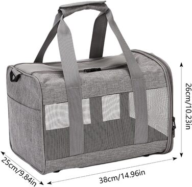 Транспортна переноска для котів та собак: складана переноска з двома отворами, сіра