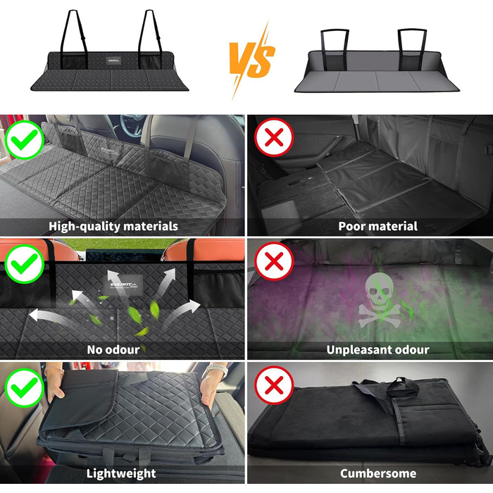 Підставка для авто-ліжка EULANT: розширює заднє сидіння для комфорту собак та відпочинку в дорозі (штучна шкіра)