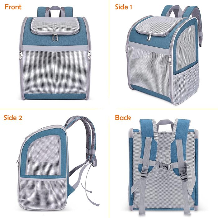 Рюкзак-переноска для собак та котів ALLSOPETS, зелений, з ременем безпеки та світловідбиваючими елементами