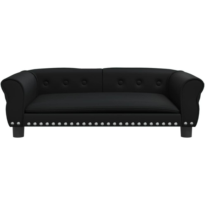 Софа для собак Festnight, ліжко для маленьких собак і котів, м'яке крісло з штучної шкіри, 95x55x30 см (Чорний)