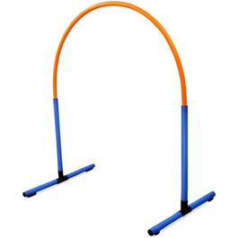SPORTIKEL24 Superhund Hoopers Hoop – Іграшка для аджиліті собак, кільця для хоперс, пластик, блакитна основа з кольоровими кільцями (6 кольорів), VDH-сертифікована, гнучка, стійка до погодних умов (Блакитний/Оранжевий)