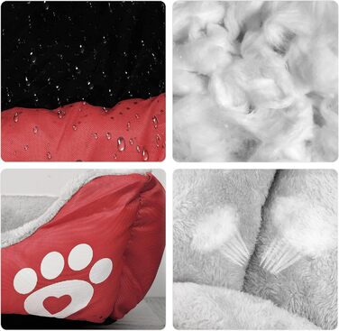 Ліжко для собак Lucky 60 см - м'яке, миється, для собак та котів (червоне)