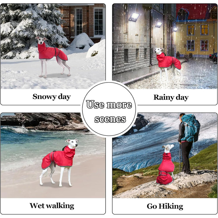 Водонепроникна куртка для собак Віндхаунд, червона, M (довжина спини 56-58 см)