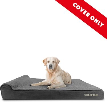Ортопедичне ліжко для собак з меморі-піни, 162x111x15 см, сірий плюш
