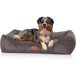 Лежак для собак Knuffelwuff Olivia XL із корду, 105x75 см, знімний чохол, праний, для великих, середніх і малих собак, бежевий, ручне плетіння