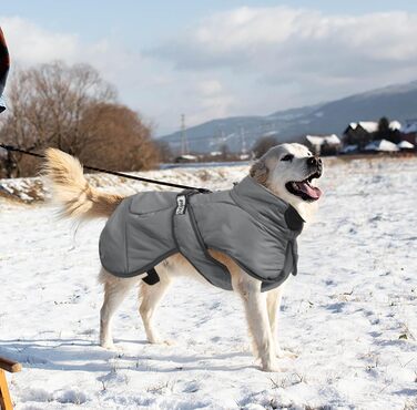 Водонепроникна тепла куртка-жилет для собак великих та середніх порід, 4XL, сірий колір