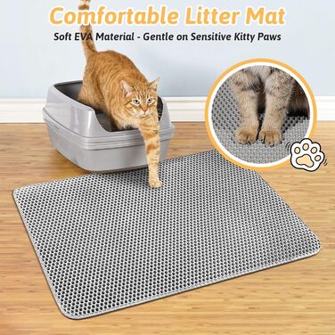 Килимок для котячого туалету самоочисний сірий