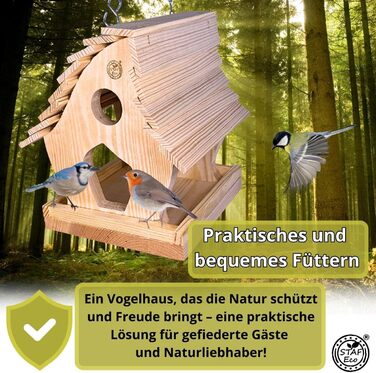 Дім для птахів на балкон: дерев'яний, ручної роботи, для саду та балкону, стійкий до погодних умов