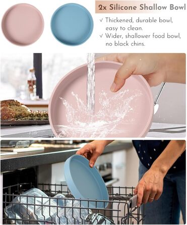 Підвищена годівниця для котів JAZUIHA з 2 широкими мисками, станція для годування з дерев'яною підставкою та силіконовою мискою, діаметр 18 см